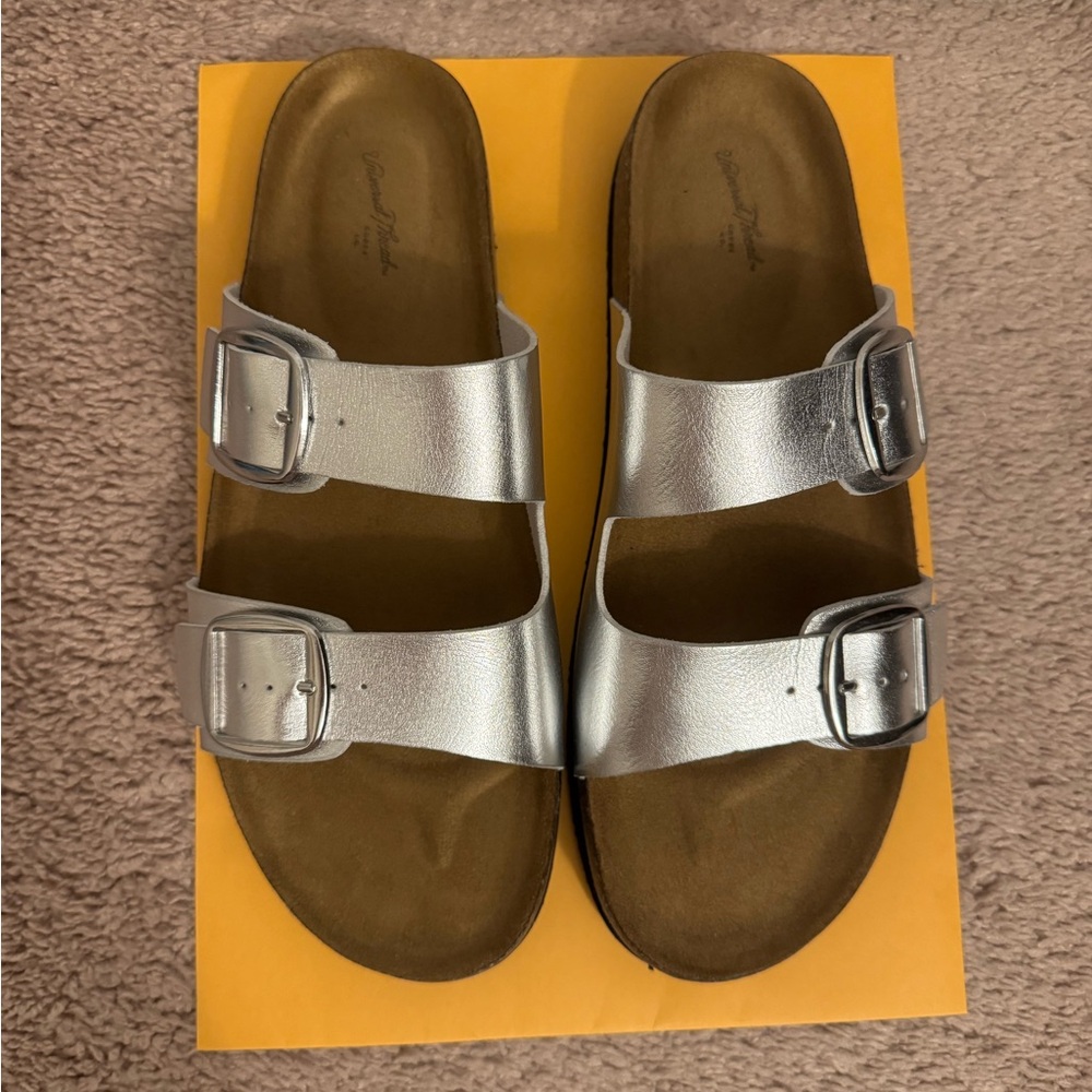 Universal Thread Silver Buckle Sandals